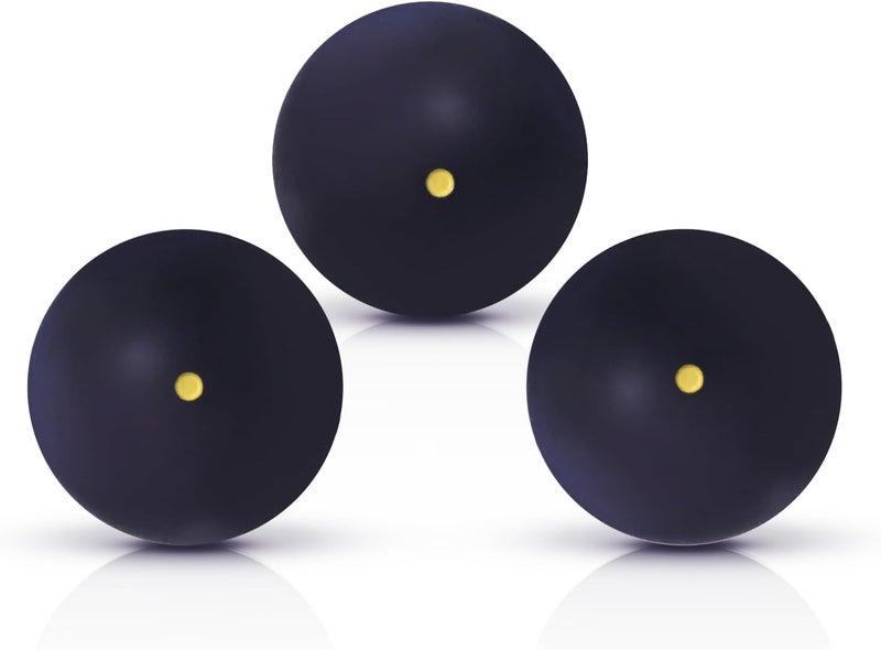 Flylin كرة اسكواش بنقطة واحدة، كرات اسكواش عالية الارتداد للتدريب التنافسي، 37 مم حزمة كرات اسكواش للمبتدئين من 3 قطع - Image 1